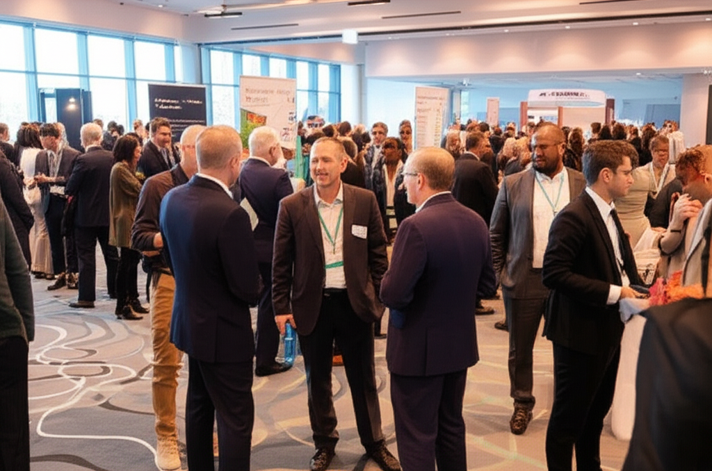 Corporate event with people networking