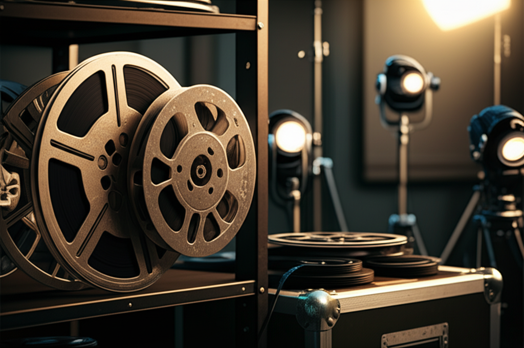 Film reels and movie production equipment